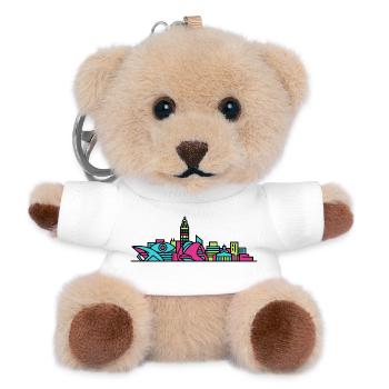 Valencia City Skyline Arts and Sciences Line Art - Teddy Keyring - white - Front