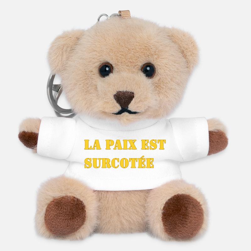LA PAIX EST SURCOTÉE - Porte-clés ourson - blanc