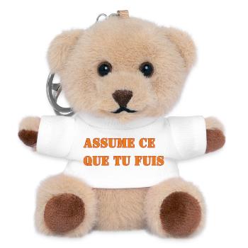 ASSUME CE QUE TU FUIS - Porte-clés ourson - blanc - Devant
