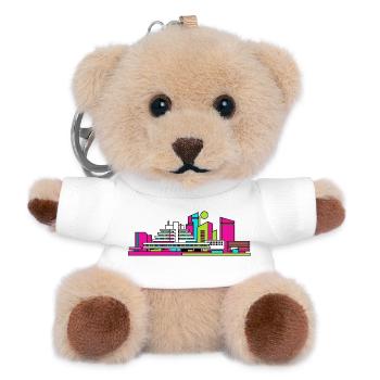 Cumbernauld City Skyline Modern Line Art - Teddy Keyring - white - Front