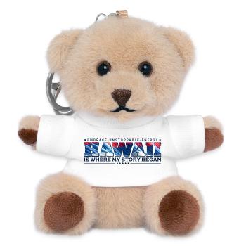 Hawaii ist der Ort, an dem meine Geschichte begann - Teddy Schlüsselanhänger - Weiß - Vorne