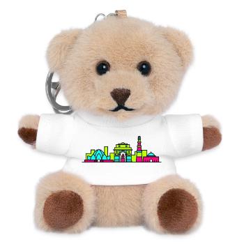 New Delhi City Skyline India Gate Kunst - Teddy Schlüsselanhänger - Weiß - Vorne