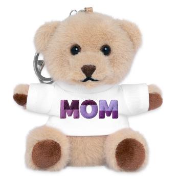 Mom Patchwork FontTypography Purple Statement - Teddy Keyring - white - Front