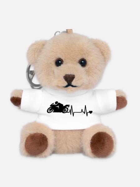 motorcycle - Teddy Keyring - white