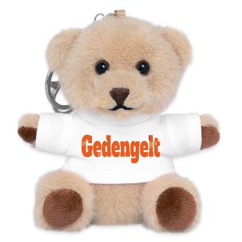 gedengelt text in orange Muster  - Teddy Schlüsselanhänger - Weiß - Vorne