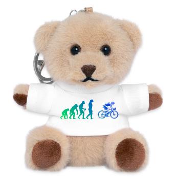 Geschenkidee für einen Roadbike mit Roadbike - Teddy Schlüsselanhänger - Weiß - Vorne
