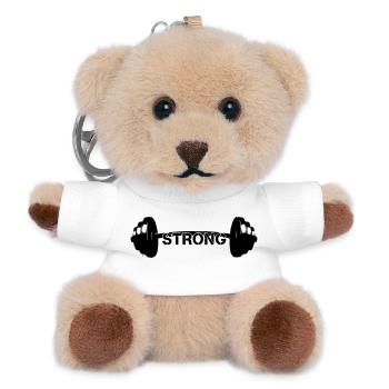 Hantel Strong Gewichte Gym - Teddy Schlüsselanhänger - Weiß - Vorne