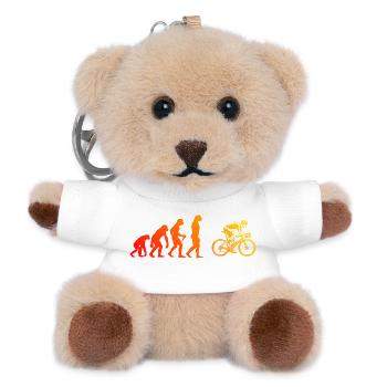 Geschenkidee für einen Roadbike mit Roadbike - Teddy Schlüsselanhänger - Weiß - Vorne
