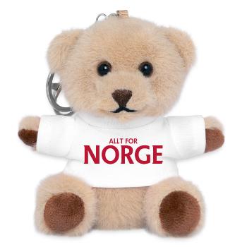 Allt för Norge – logo patriotique - Porte-clés ourson - blanc - Devant