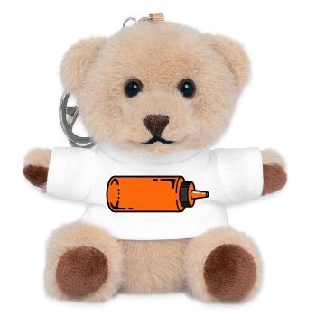 Saucenflasche BBQ Grillen Ketchup Foodtruck - Teddy Schlüsselanhänger - Weiß - Vorne