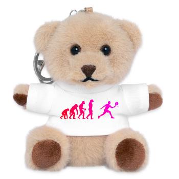 Padel Platz Geschenk für Padel spielen lernen Fans - Teddy Schlüsselanhänger - Weiß - Vorne