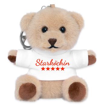 Starköchin Koch Geschenk - Teddy Schlüsselanhänger - Weiß - Vorne