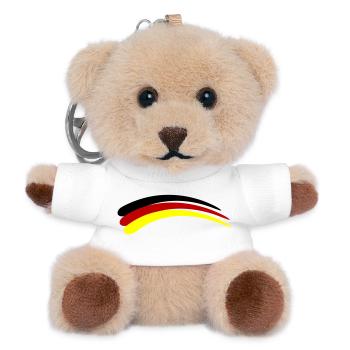Germany Flag Line - Teddy Keyring - white - Front