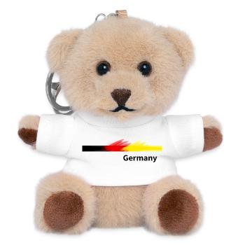 Deutschland Flagge Pinselkunst - Teddy Schlüsselanhänger - Weiß - Vorne