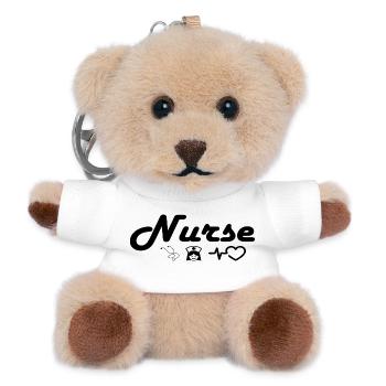 Nurse_Black - Teddy Keyring - white - Front