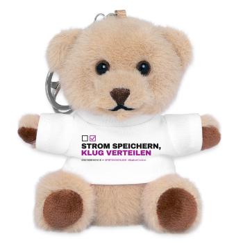 STROM SPEICHERN, KLUG VERTEILEN - Teddy Schlüsselanhänger - Weiß - Vorne