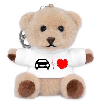 Car Heartbeat Lifeline – Automotive Passion Art - Teddy Keyring - white - Front