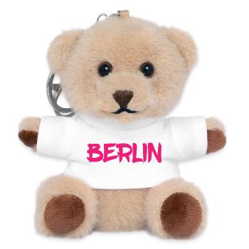 Berlin - Deutschland - Hauptstadt - Berliner Bär - Teddy Schlüsselanhänger - Weiß - Vorne