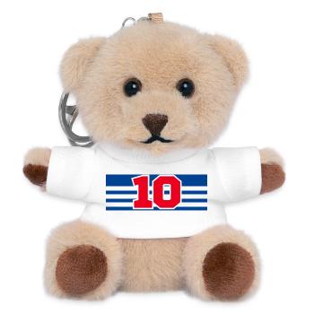 Numéro 10 France  - Porte-clés ourson - blanc - Devant