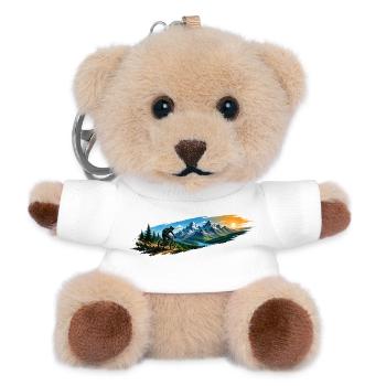 Motif of a mountain biker in the mountains - Teddy Keyring - white - Front