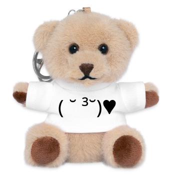 Émote de baiser ( ̆ ³ ̆) ♥ Cœur Kaomoji - Porte-clés ourson - blanc - Devant
