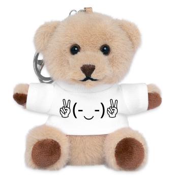 Émote ✌ de la paix (-‿-) ✌ Victoire Kaomoji - Porte-clés ourson - blanc - Devant