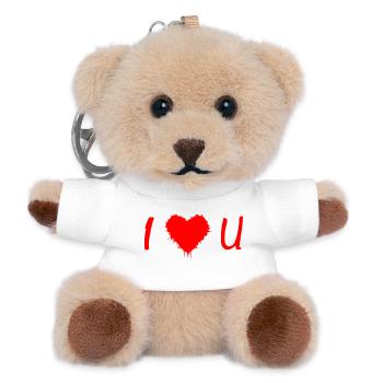 Love Graffiti Heart i LOVE YOU I Love You - Teddy Keyring - white - Front