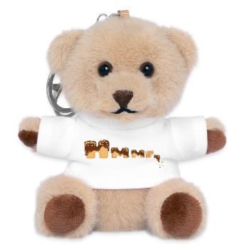 Schoko Waffel lecker - Teddy Schlüsselanhänger - Weiß - Vorne