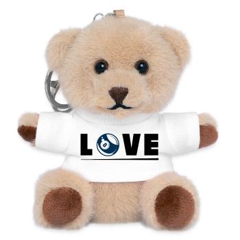 Love Pool 8 Ball Billiards Lover Design - Teddy Schlüsselanhänger - Weiß - Vorne