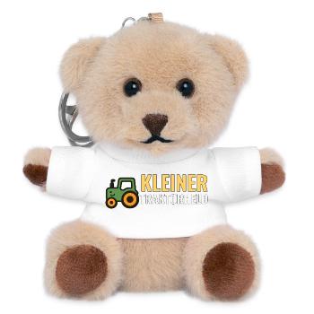 Kleiner Traktorheld – Kinder T‑Shirt Geschenkidee - Teddy Schlüsselanhänger - Weiß - Vorne