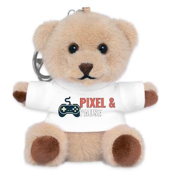 Pixel & Pause. - Teddy Schlüsselanhänger - Weiß - Vorne