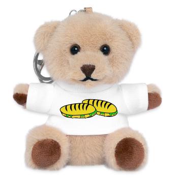 Sandwich Slipper Motiv - Teddy Schlüsselanhänger - Weiß - Vorne