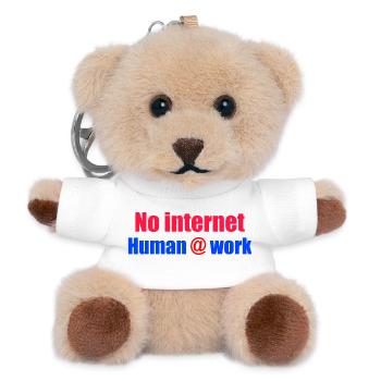 Kein Internet bei der Arbeit - Teddy Schlüsselanhänger - Weiß - Vorne