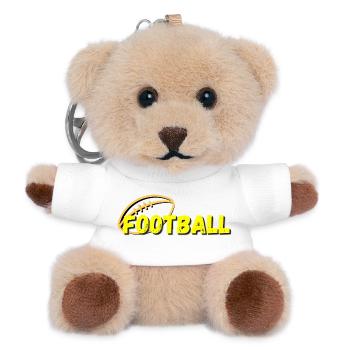 Gelb Retro Football - Teddy Schlüsselanhänger - Weiß - Vorne