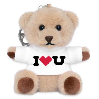 i love u - Porte-clés ourson - blanc - Devant