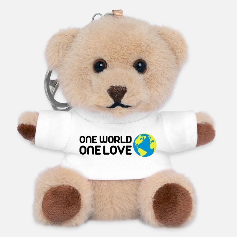 One World One Love - Teddy Schlüsselanhänger - Weiß