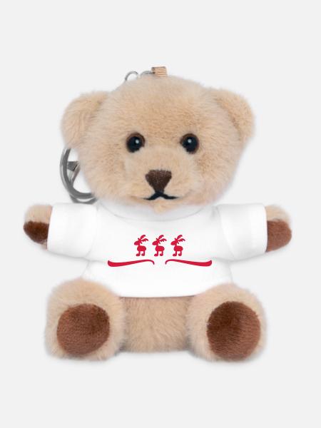 weihnachten - Teddy Schlüsselanhänger - Weiß