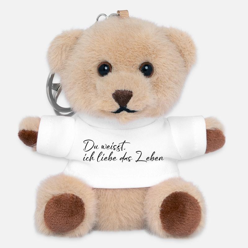 Ich liebe das Leben - Teddy Schlüsselanhänger - Weiß