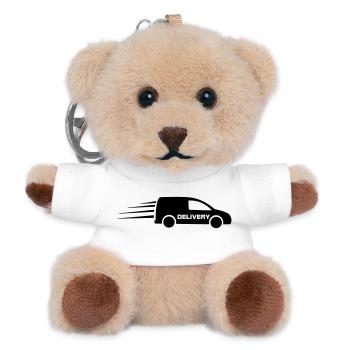 Van Delivery destinations - Teddy Keyring - white - Front