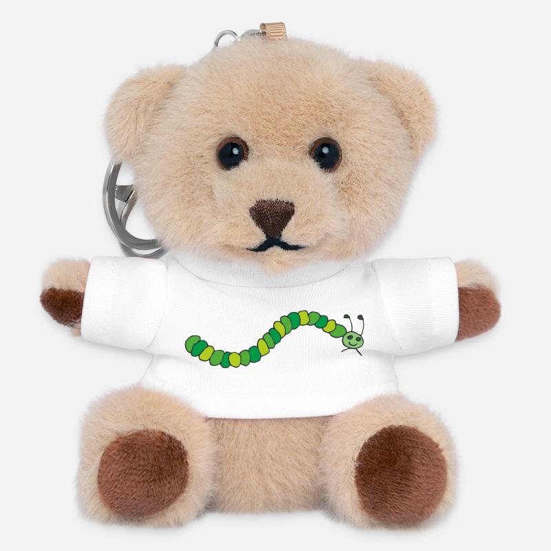 caterpillar - Teddy Keyring - white