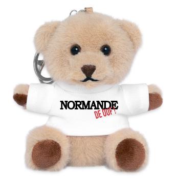 Normande de ouf (noir) - Porte-clés ourson - blanc - Devant