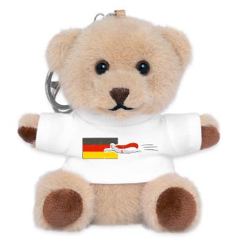 Supermen fliegt in Deutschland Flagge - Teddy Schlüsselanhänger - Weiß - Vorne
