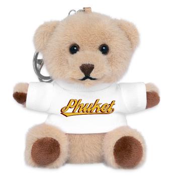 Phuket Retro Schriftzug - Teddy Schlüsselanhänger - Weiß - Vorne