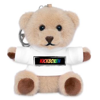 Kickboxen bunter Schriftzug - Teddy Schlüsselanhänger - Weiß - Vorne