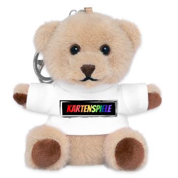 Kartenspiele bunter Schriftzug - Teddy Schlüsselanhänger - Weiß - Vorne