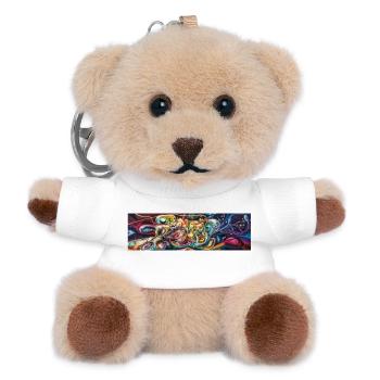 Cosmic Swirl Abstract Nebula - Teddy Keyring - white - Front
