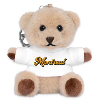 Montreal Retro Script Multicolor Shadow - Teddy Schlüsselanhänger - Weiß - Vorne