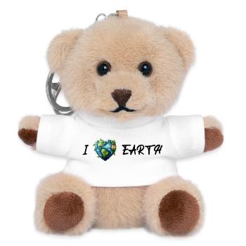 Ich Liebe Die Erde - Teddy Schlüsselanhänger - Weiß - Vorne