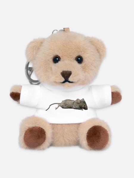 Maus - Teddy Schlüsselanhänger - Weiß
