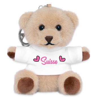 SCHWEIZ. LAND. GENF. HUMOR. LAND. FLAGGE - Teddy Schlüsselanhänger - Weiß - Vorne